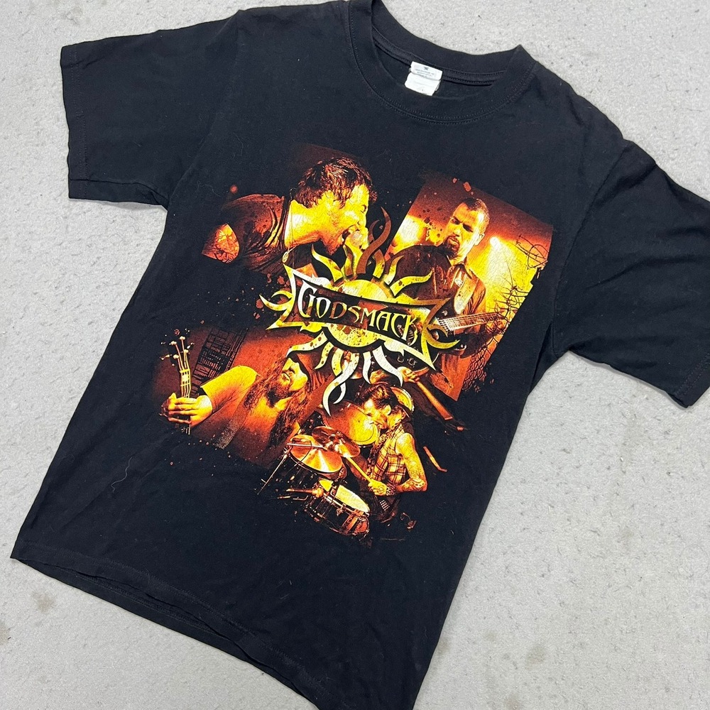 Godsmack Power Hour 2009 Tour T-Shirt Mens S Black Anvil Graphic Band Vintage